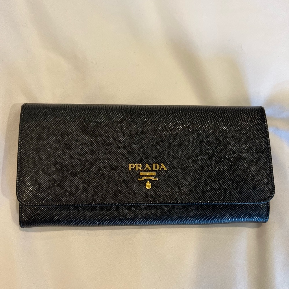 Black Leather Prada Wallet